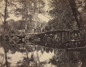 ミリタリーブリッジ、チカホミニーの向こう、バージニア州、1862年。 作： David B. Woodbury
