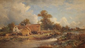 フォージミル、テーム川、1888 作： David Bates