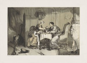 男と女がコーヒーを飲む 作： David Bles