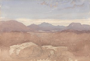 山の景色、ノース・ウェールズ 作： デビッドコックス