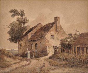 道端のコテージ 作： David Cox