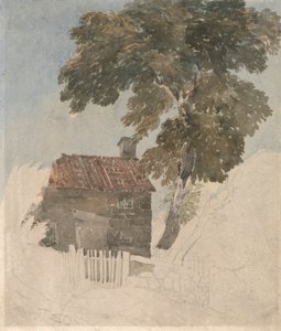 コテージと木々 作： David Cox