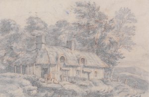 ヘレフォードシャーのコテージ、1820年頃（紙にグラファイト）
