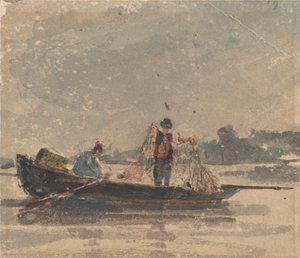 網を引く漁師 作： David Cox