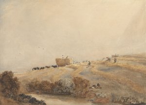 ヘイメイキング、c.1808（紙の上のグラファイトの上にボディカラー付きのw - c） 作： David Cox
