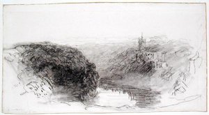 Knaresborough（紙に木炭 作： David Cox