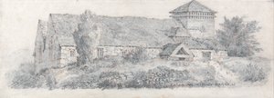 ランフェア教会、北ウェールズ、『水彩による風景画とその効果に関する論考』所収 作： デビッドコックス