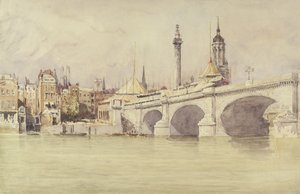 ロンドンブリッジ、1831年（紙のグラファイトの上にボディカラーを備えたトイレ） 作： David Cox