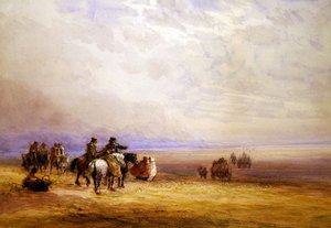 ランカスター・サンズを渡る準備（水彩・紙） 作： David Cox