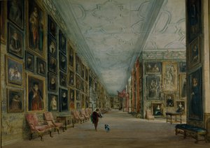 ザ・ロング・ギャラリー、ハードウィック（水彩・紙 作： David Cox