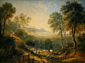 ハーレフ城の眺め（水彩・紙） 作： David Cox