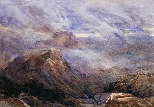 ウェールズスケッチ-燃えるワラビ（水彩・紙） 作： David Cox