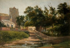 オール セインツ教会、ヘイスティングス、1813 年。 作： David Cox the elder