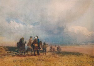 Crossing the Sands、ウルバーストン、c1834 作： David Cox the elder
