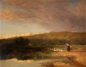 夕方、1851-1853。 作： David Cox the elder