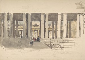 グリニッジ病院直筆、建物の研究、裏面、約。 1831年。 作： David Cox the elder