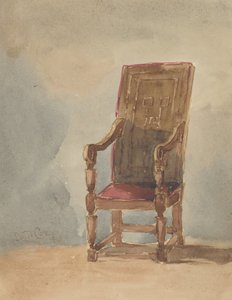 アンティークの肘掛け椅子の習作、1849 年。 作： David Cox the elder