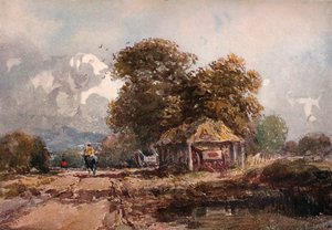 カート小屋、1841 作： David Cox the elder