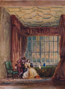 ロングギャラリーのインテリア、ハドンホール、ダービーシャー、1833 作： David Cox the elder