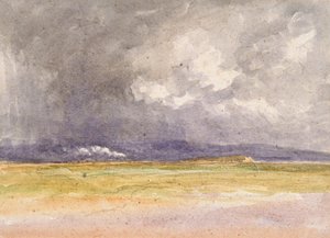 海岸線の列車」1850年 作： David Cox the elder