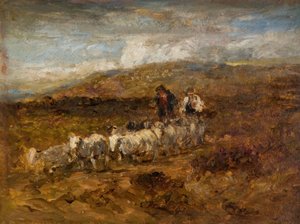 ウェルシュ シェパード、1841 年。 作： David Cox the elder
