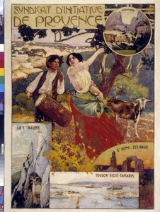 プロヴァンスのイニシアチブをとるシンジケート。イラストはダヴィッド・デレピアーヌ（1866-1932）。必須項目。Collection fondation regards de Provence (Dim in cm 100x81)