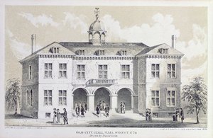 1856年にジョージヘイワードによって刻まれた「バレンタインマニュアル」から1776年にニューヨークのオールドシティホール 作： David Grim