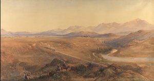1859年のオスマン鉄道の蒸気機関車（WCと鉛筆はボディカラーで強調） 作： David Hall McKewan