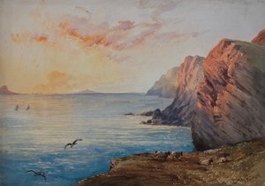 日没時のドーセット海岸 作： David Hall McKewan
