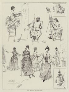 パリのルーブル美術館での女性アーティスト 作： David Hardy