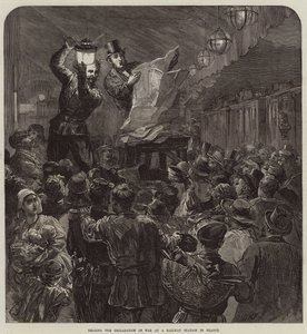 フランスの鉄道駅で宣戦布告を読む 作： David Henry Friston