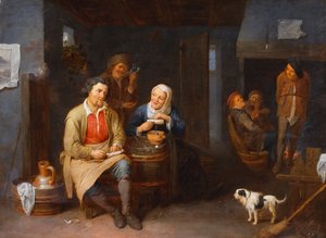 農民の喫煙する宿の内部、1647年 作： David III Ryckaert