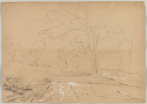 釣りをする人のいる風景（ニューハンプシャー州コンウェイ 作： David Johnson