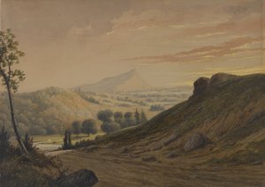 ニューイングランドの風景、c.1850（紙にトイレ） 作： David Johnson