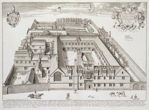 オックスフォードのコーパス・クリスティ・カレッジ（1675年出版の「Oxonia Illustrated」より）（エングレーヴィング 作： David Loggan