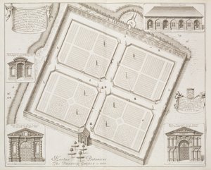 Hortus Botanicus、「Physick Garden、オクソン」、「Oxonia Illustrata」より1675年 作： David Loggan