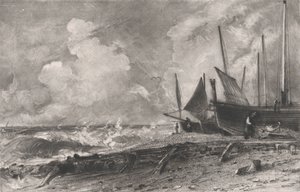 海のビーチ、1830年。 作： David Lucas