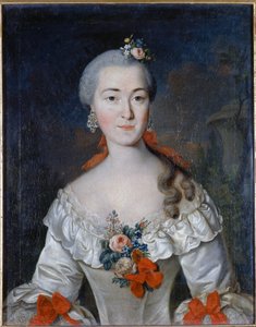 マリア・イワノフナ・タチシュチェワの肖像 (旧マモノバ) (1730-1794) - Peinture de David Lueders (Luders) (1710-1759), Oil on canvas 1759 State Tretyakov Gallery, Moscow 70x56
