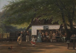猟場管理人の家でのコーヒー パーティー 作： David Monies