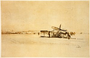 アルバート近郊の難破した飛行機（『西部戦線』（カントリー・ライフ社刊）の挿絵）。