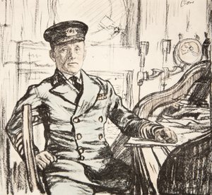 シリル・フラーRI海軍大尉、「西部戦線」（カントリー・ライフ社刊）からのイラスト。 作： デビッド・ミュアヘッド・ボーン