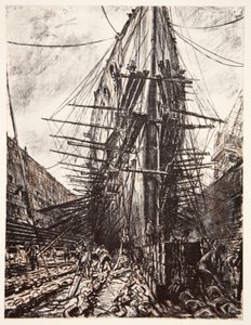乾ドックに入ったHMSライオン、『西部戦線』（カントリー・ライフ社）の挿絵。