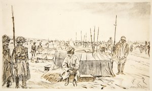 カントリー・ライフ社刊『西部戦線』よりインド騎兵隊のイラスト。 作： David Muirhead Bone