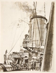 戦艦の後部甲板（「西部戦線」（カントリー・ライフ社刊）からのイラスト