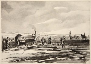 ソンムの泥、『西部戦線』（カントリー・ライフ社刊）の挿絵。 作： David Muirhead Bone