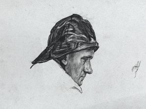 アイスランド沖での冬季鉱山敷設調査 作： David Muirhead Bone
