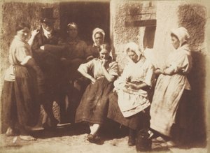 ニューヘイブンの水先案内人のコテージのドア、1845年（写真） 作： デビッド・オクタビウス・ヒル