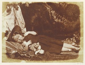 ベッドフェロー、1843-47年頃（カロタイプネガからの塩紙印刷） 作： David Octavius Hill