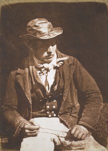 ウィリー・リストン、「ラインのレディング[掃除または準備]」;ニューヘブン漁師 作： David Octavius Hill and Robert Adamson