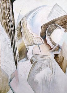 キュービズムの静物画（ボール紙に油彩） 作： David Petrovich Shterenberg